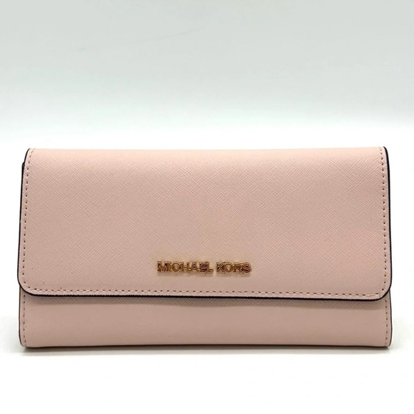 Michael Kors Large Trifold Wallet Powder Blush - Picture 3 of 10